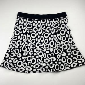 Girls Seed, black & white knit cotton skirt, elasticated, L: 39cm, FUC, size 14,  