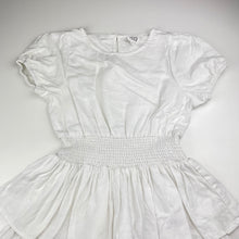 Load image into Gallery viewer, Girls Seed, white linen/viscose tiered dress, EUC, size 8, L: 63cm
