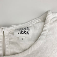 Load image into Gallery viewer, Girls Seed, white linen/viscose tiered dress, EUC, size 8, L: 63cm