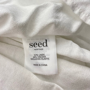 Girls Seed, white linen/viscose tiered dress, EUC, size 8, L: 63cm