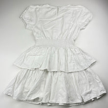 Load image into Gallery viewer, Girls Seed, white linen/viscose tiered dress, EUC, size 8, L: 63cm