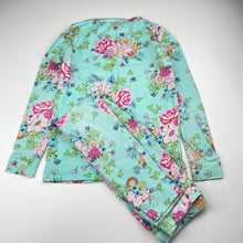 Load image into Gallery viewer, Girls Milky, stretchy floral pyjama top &amp; bottoms, light marks, FUC, size 7,  