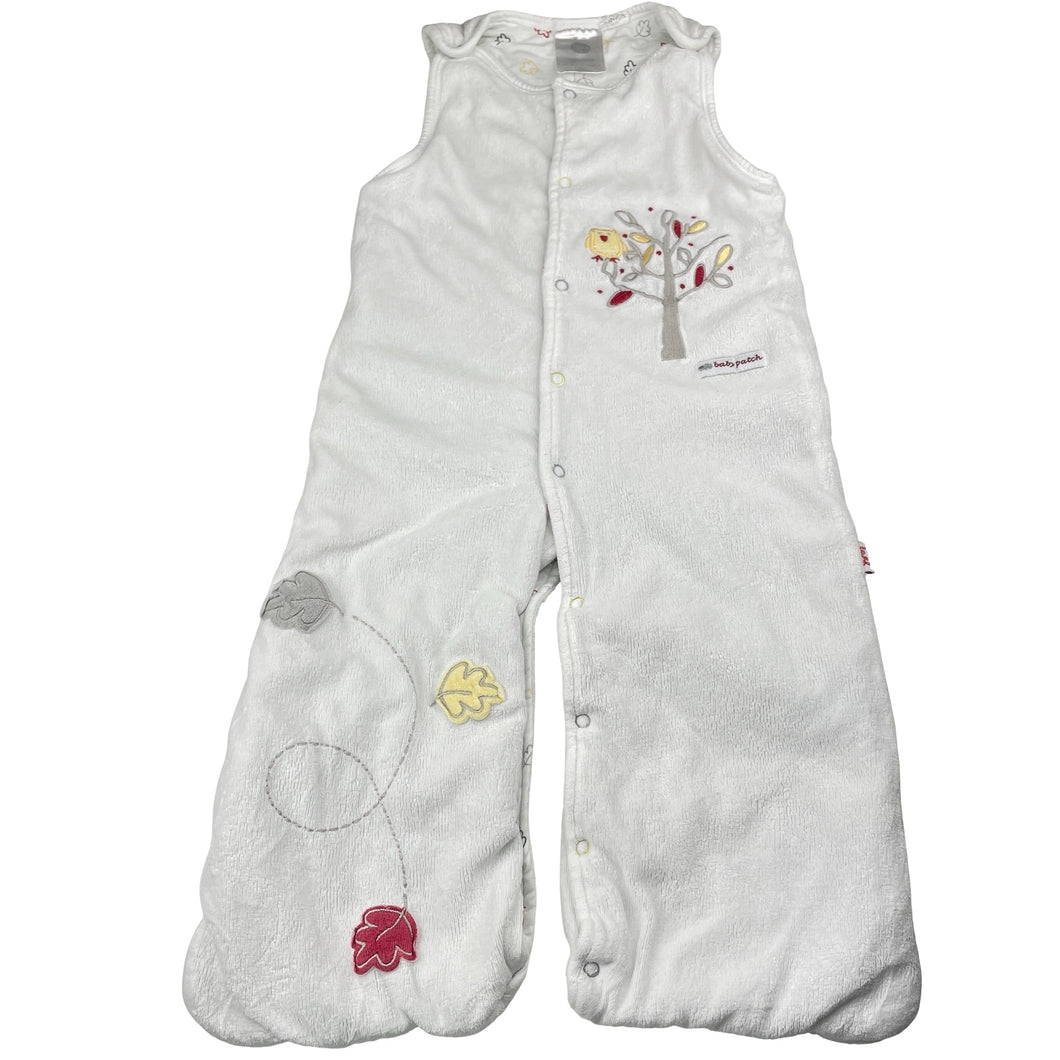 Unisex Pumpkin Patch, cotton lined velour convertible sleeping bag / sleepsuit, L: 66cm, GUC, size 000-00,  