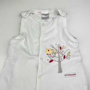Unisex Pumpkin Patch, cotton lined velour convertible sleeping bag / sleepsuit, L: 66cm, GUC, size 000-00,  