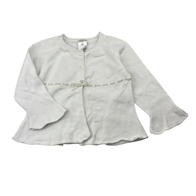 Girls Target, white knitted cotton cardigan, FUC, size 1,  