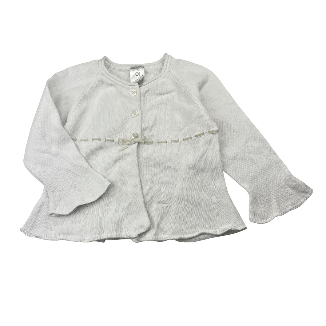 Girls Target, white knitted cotton cardigan, FUC, size 1,  
