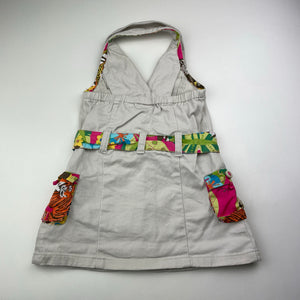 Girls The Children's Place, stretch cotton halter-neck dress, GUC, size 1-2, L: 44cm