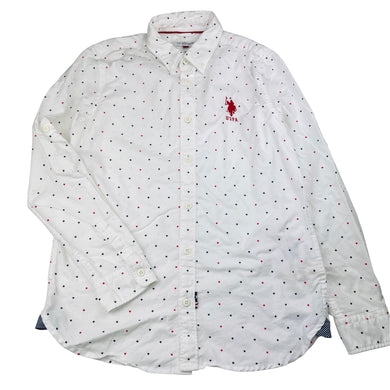 Boys US Polo Assn, cotton long sleeve shirt, EUC, size 10-11,  