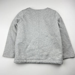 Girls John Lewis, fleece lined grey/silver lightweight jacket, FUC, size 6,  