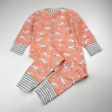 Load image into Gallery viewer, Girls Love to Dream, stretchy zip romper, narwhals, light marks knees, FUC, size 1,  