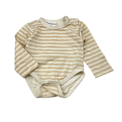 Unisex Pumpkin Patch, organic cotton bodysuit / romper, marks back right cuff, FUC, size 000,  