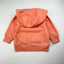 Load image into Gallery viewer, Girls BILLABONG, coral fleece lined hoodie sweater, mark back right sleeve, FUC, size 1,  