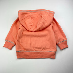 Girls BILLABONG, coral fleece lined hoodie sweater, mark back right sleeve, FUC, size 1,  