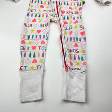 Load image into Gallery viewer, Girls Bonds, colourful zip wondersuit / zippy / romper, wash fade &amp; pilling, FUC, size 2,  