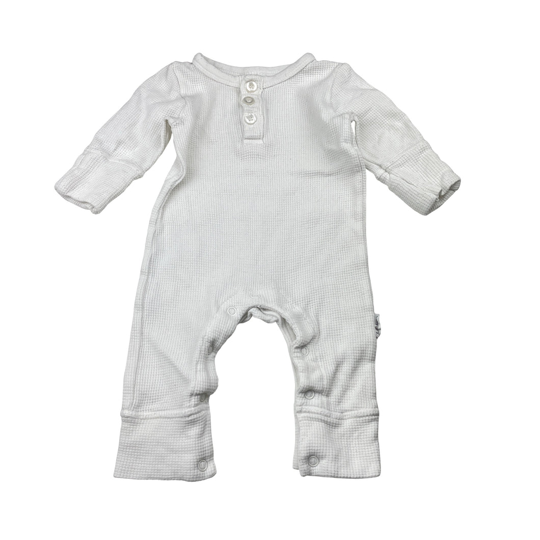 Unisex Baby Berry, white waffle cotton romper, GUC, size 0000,  