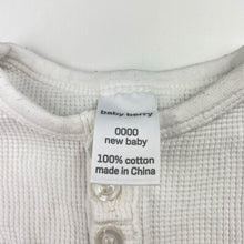 Load image into Gallery viewer, Unisex Baby Berry, white waffle cotton romper, GUC, size 0000,  