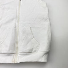 Load image into Gallery viewer, Girls white, fleece lined hooded vest, light marks, no labels, armpit to armpit: 34cm, FUC, size 5-6,  