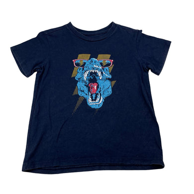 Boys Besico, navy cotton tee / top, dinosaur, FUC, size 4,  