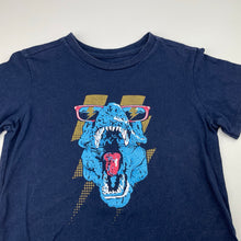 Load image into Gallery viewer, Boys Besico, navy cotton tee / top, dinosaur, FUC, size 4,  