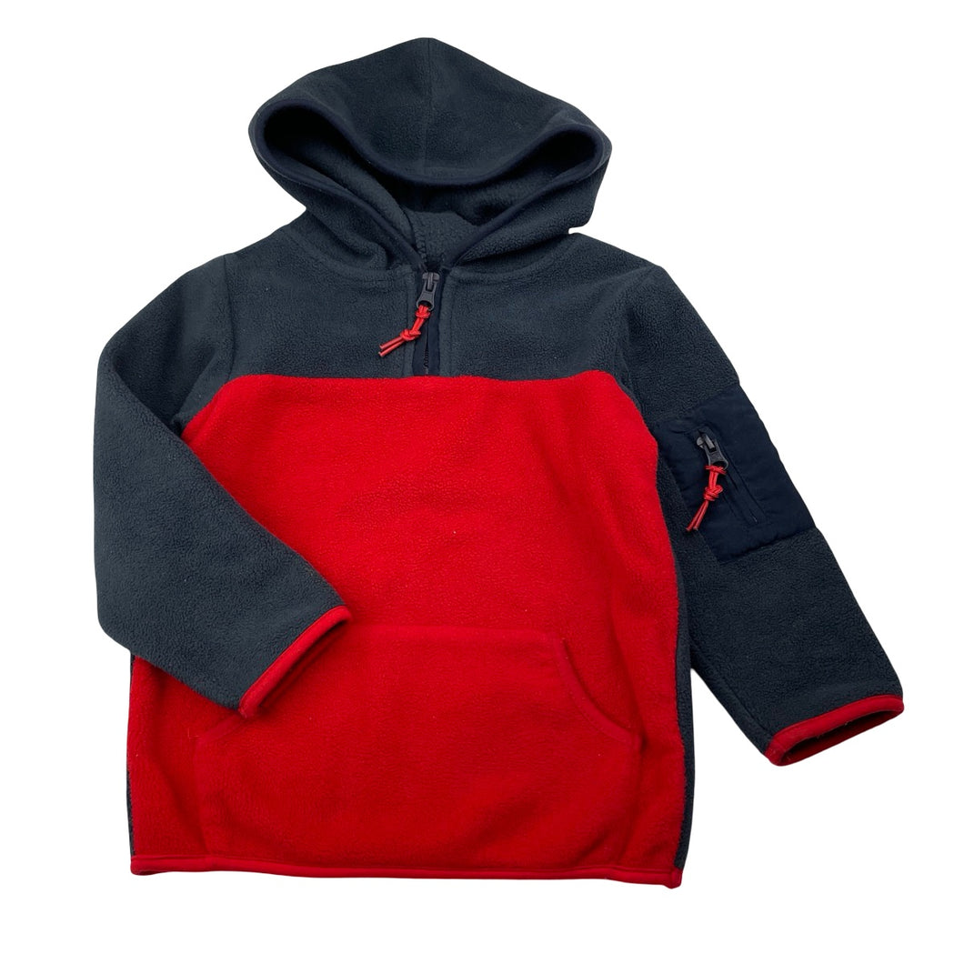 Boys Cotton On, red & navy fleece hoodie sweater, GUC, size 2,  