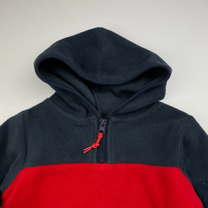Boys Cotton On, red & navy fleece hoodie sweater, GUC, size 2,  