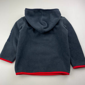 Boys Cotton On, red & navy fleece hoodie sweater, GUC, size 2,  