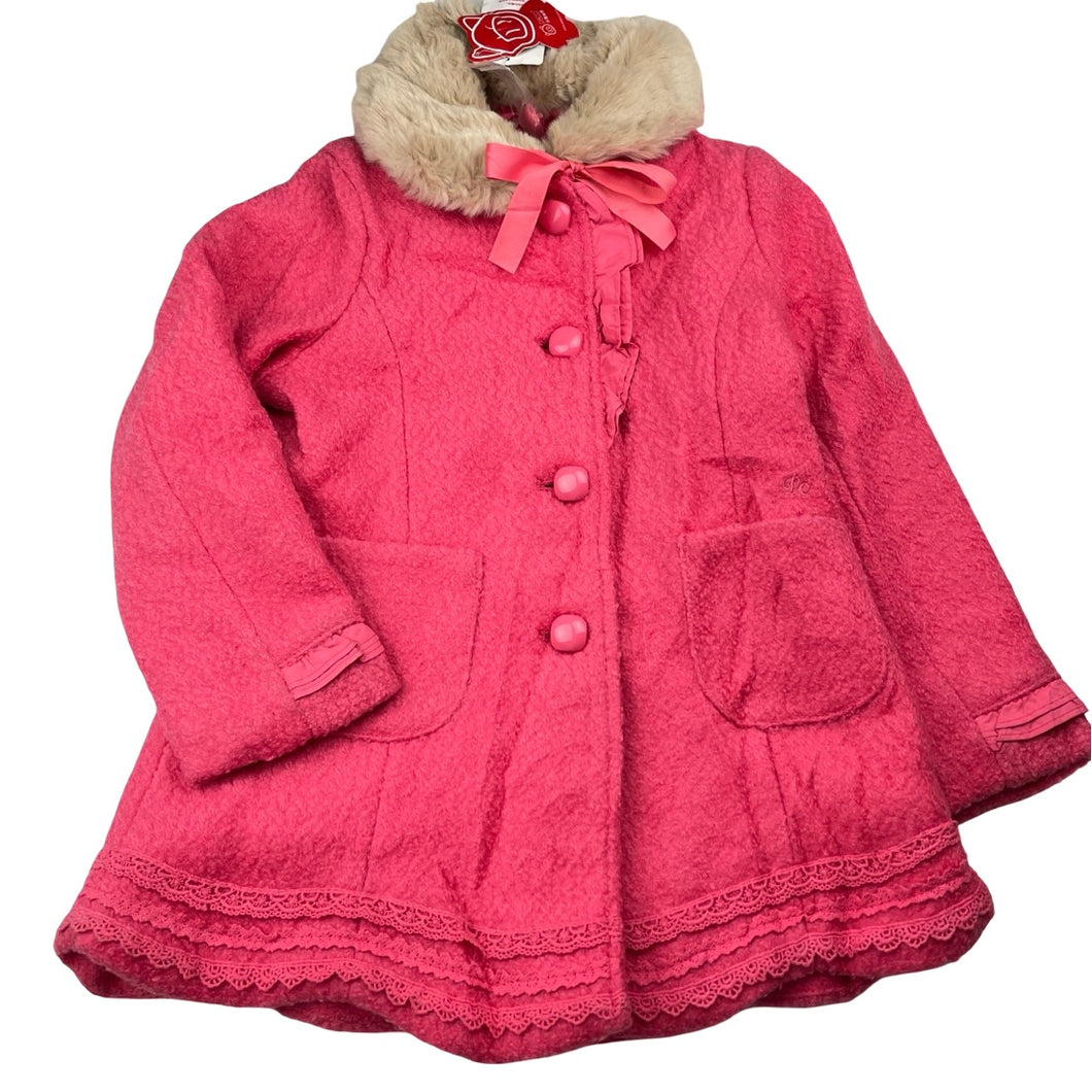 Girls PEPCO, pink wool blend jacket / coat, small mark right cuff, L: 50cm, NEW, size 5,  