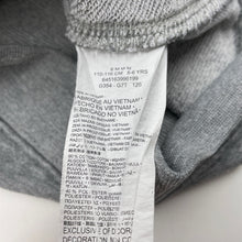 Load image into Gallery viewer, Girls Nike, grey marle zip hoodie sweater, purple mark front, FUC, size 5-6,  