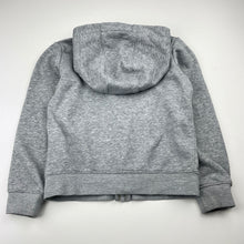 Load image into Gallery viewer, Girls Nike, grey marle zip hoodie sweater, purple mark front, FUC, size 5-6,  