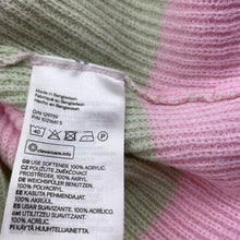 Load image into Gallery viewer, Girls H&amp;M`, pink &amp; green stripe cropped sweater / jumper, EUC, size 11-12,  
