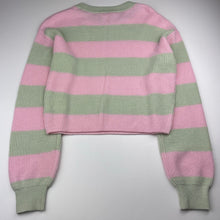Load image into Gallery viewer, Girls H&amp;M`, pink &amp; green stripe cropped sweater / jumper, EUC, size 11-12,  