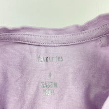 Load image into Gallery viewer, Girls Favourites, purple cotton long sleeve tee / top, GUC, size 4,  