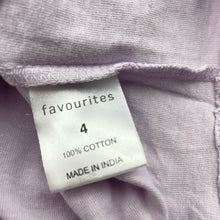 Load image into Gallery viewer, Girls Favourites, purple cotton long sleeve tee / top, GUC, size 4,  