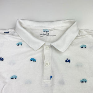Boys Anko, embroidered cotton polo shirt top, EUC, size 8,  