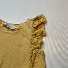 Load image into Gallery viewer, Girls H&amp;M, broderie trim yellow cotton top, GUC, size 2,  