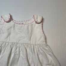 Load image into Gallery viewer, Girls PRINCESS LINENS, white corduroy cotton dress, EUC, size 1, L: 40cm