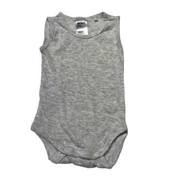 Unisex Anko, grey marle singletsuit / romper, GUC, size 000,  