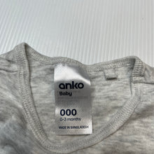 Load image into Gallery viewer, Unisex Anko, grey marle singletsuit / romper, GUC, size 000,  