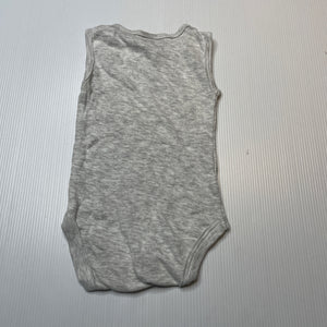 Unisex Anko, grey marle singletsuit / romper, GUC, size 000,  