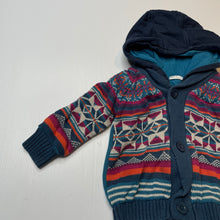 Load image into Gallery viewer, Unisex Jack &amp; Milly, lined knitted cotton hooded cardigan / sweater, wash fade, FUC, size 1,  