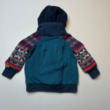 Load image into Gallery viewer, Unisex Jack &amp; Milly, lined knitted cotton hooded cardigan / sweater, wash fade, FUC, size 1,  