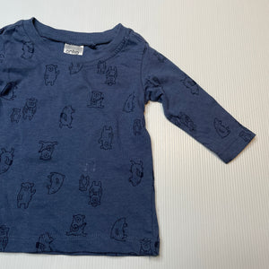 Boys Anko, cotton long sleeve tee / top, EUC, size 000,  