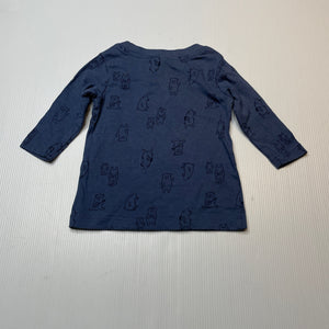 Boys Anko, cotton long sleeve tee / top, EUC, size 000,  