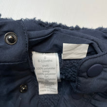 Load image into Gallery viewer, Girls Baby Berry, navy fleece lined hooded jacket / coat, EUC, size 0,  