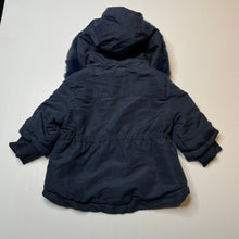 Load image into Gallery viewer, Girls Baby Berry, navy fleece lined hooded jacket / coat, EUC, size 0,  
