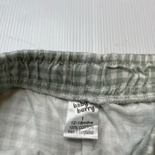 Load image into Gallery viewer, Girls Baby Berry, green check cotton shorts, elasticated, GUC, size 1,  
