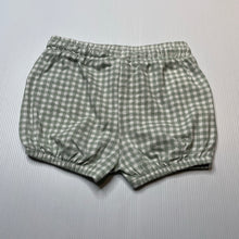 Load image into Gallery viewer, Girls Baby Berry, green check cotton shorts, elasticated, GUC, size 1,  