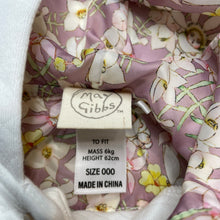 Load image into Gallery viewer, Girls May Gibbs, organic cotton blend lightweight quilted jacket, EUC, size 000,  