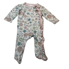 Load image into Gallery viewer, Girls Ollie's Place, floral cotton coverall / romper, EUC, size 000,  