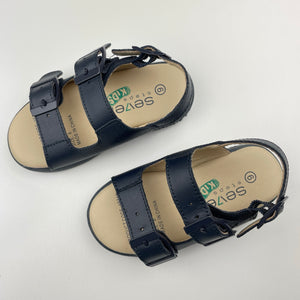 Shoes Seven Steps Kids, navy leather sandals, EUC, size 6,  